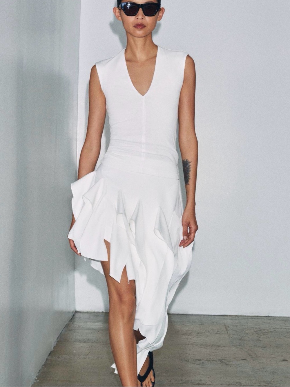 Zara Collection Asymmetric Ruffled Skirt